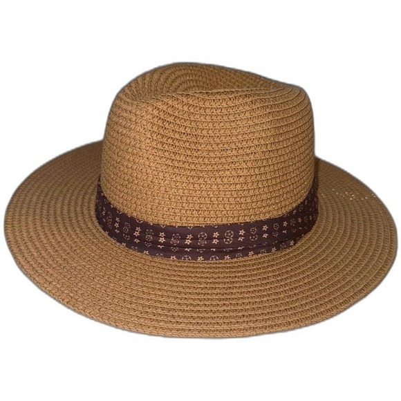 Stylish Tan Straw Hat with Brown Band - Picture 3 of 6